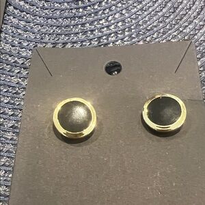Gold and Black Stud Earrings
